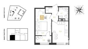 1-к квартира, вторичка, 39м2, 8/9 этаж