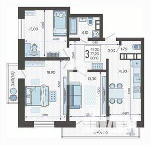 3-к квартира, вторичка, 80м2, 11/12 этаж