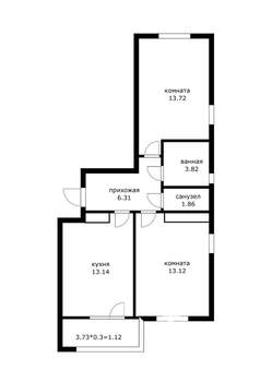 2-к квартира, вторичка, 53м2, 5/9 этаж