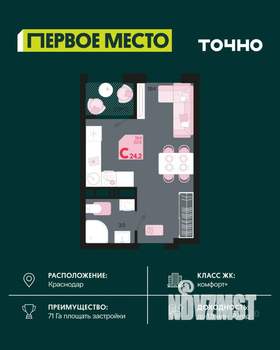 Студия квартира, вторичка, 23м2, 16/18 этаж