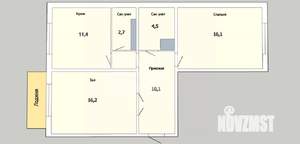 2-к квартира, вторичка, 61м2, 9/16 этаж