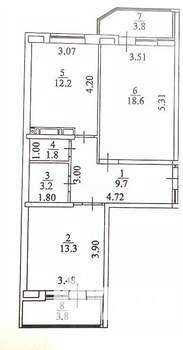 2-к квартира, вторичка, 62м2, 8/22 этаж