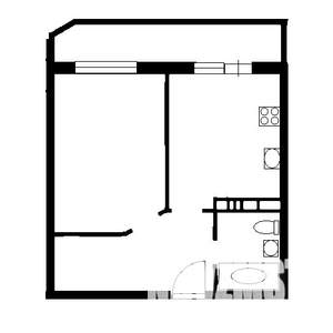 1-к квартира, вторичка, 40м2, 8/18 этаж