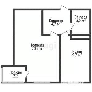 1-к квартира, вторичка, 38м2, 1/7 этаж