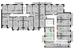 1-к квартира, строящийся дом, 43м2, 3/3 этаж