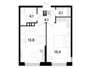 1-к квартира, вторичка, 40м2, 3/16 этаж