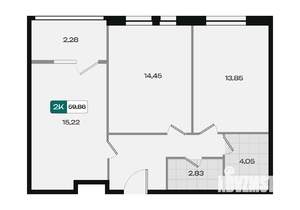 2-к квартира, вторичка, 60м2, 2/18 этаж