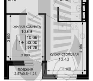 1-к квартира, вторичка, 35м2, 3/9 этаж