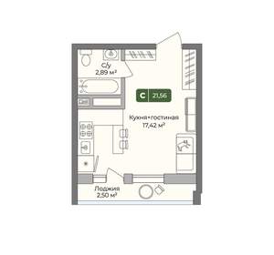 Студия квартира, вторичка, 22м2, 1/10 этаж