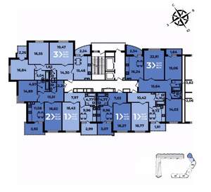 1-к квартира, вторичка, 43м2, 16/19 этаж