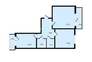 2-к квартира, вторичка, 57м2, 18/24 этаж