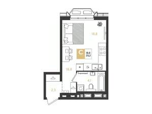 Студия квартира, вторичка, 25м2, 3/18 этаж