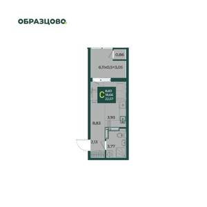 Студия квартира, вторичка, 23м2, 17/18 этаж