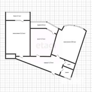 2-к квартира, вторичка, 69м2, 13/20 этаж