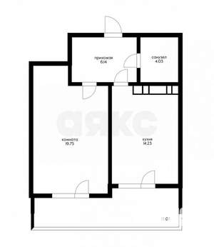 1-к квартира, вторичка, 57м2, 16/16 этаж