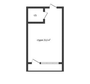 Студия квартира, вторичка, 27м2, 7/8 этаж