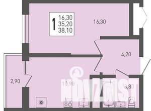 1-к квартира, вторичка, 38м2, 11/24 этаж