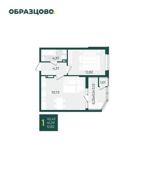 1-к квартира, вторичка, 45м2, 11/21 этаж