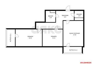 2-к квартира, вторичка, 63м2, 22/24 этаж