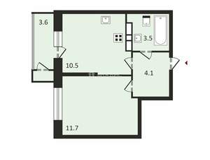 1-к квартира, вторичка, 34м2, 4/24 этаж