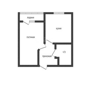 1-к квартира, вторичка, 33м2, 4/6 этаж