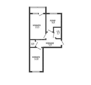 2-к квартира, вторичка, 42м2, 4/5 этаж