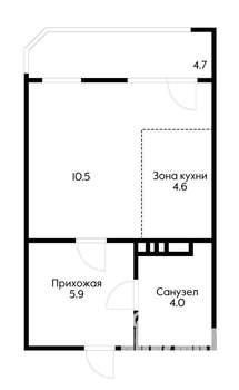 Студия квартира, вторичка, 30м2, 11/24 этаж