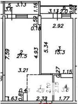 1-к квартира, вторичка, 49м2, 13/21 этаж
