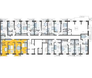 3-к квартира, строящийся дом, 85м2, 1/12 этаж