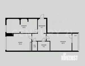 3-к квартира, вторичка, 75м2, 2/24 этаж