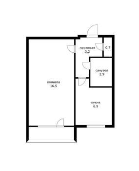 1-к квартира, вторичка, 33м2, 4/5 этаж