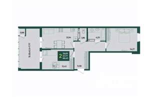 2-к квартира, вторичка, 66м2, 14/18 этаж