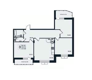 3-к квартира, вторичка, 107м2, 5/12 этаж
