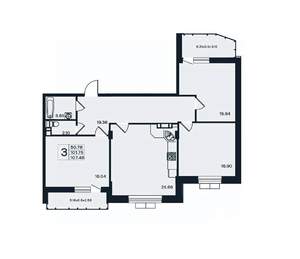 3-к квартира, вторичка, 107м2, 4/12 этаж