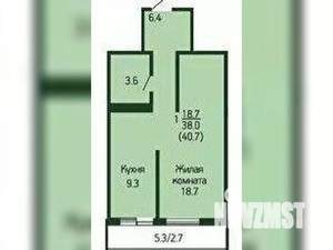 1-к квартира, вторичка, 45м2, 5/9 этаж