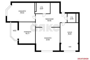 3-к квартира, вторичка, 110м2, 17/19 этаж