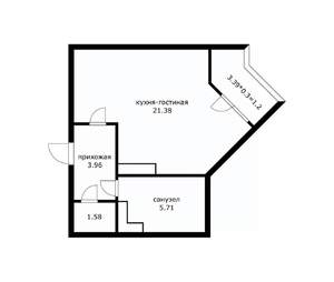 1-к квартира, вторичка, 33м2, 9/19 этаж