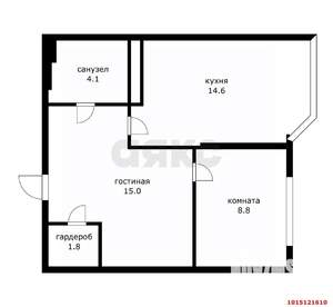 1-к квартира, вторичка, 44м2, 7/16 этаж