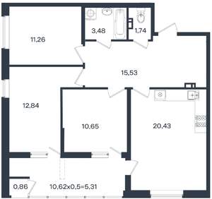 3-к квартира, вторичка, 82м2, 5/18 этаж