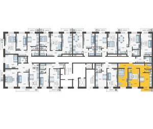 2-к квартира, строящийся дом, 65м2, 1/12 этаж
