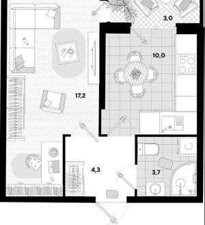 1-к квартира, вторичка, 35м2, 2/24 этаж