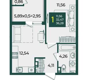 1-к квартира, вторичка, 36м2, 9/18 этаж