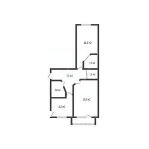 2-к квартира, вторичка, 44м2, 2/5 этаж