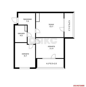 2-к квартира, вторичка, 50м2, 11/16 этаж