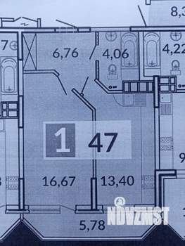 1-к квартира, вторичка, 47м2, 7/17 этаж