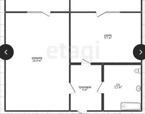 1-к квартира, вторичка, 35м2, 9/9 этаж