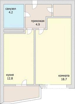 1-к квартира, вторичка, 42м2, 11/18 этаж