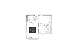 1-к квартира, вторичка, 40м2, 11/21 этаж