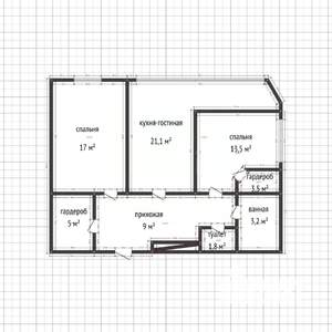 2-к квартира, вторичка, 64м2, 25/25 этаж