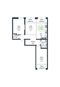 3-к квартира, вторичка, 88м2, 9/24 этаж